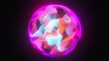Poster - magic particle sphere. computer generated 3d render