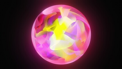 Poster - magic particle sphere. computer generated 3d render