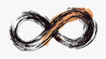 Poster - A black and orange drawing of an infinite sign. Perfect for designs related to eternity and endless possibilities