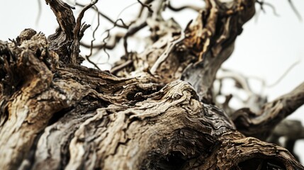Poster - A close-up shot of a dead tree with no leaves. This image can be used to depict the concept of decay and the passage of time