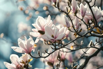 Poster - A detailed view of a tree with an abundance of colorful flowers. Perfect for nature enthusiasts and garden enthusiasts