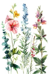 Poster - A group of flowers placed next to each other. Suitable for various occasions and designs