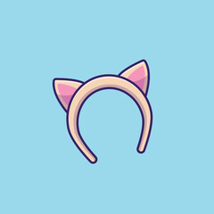 Cat ear hadband simple cartoon vector illustration new year stuff concept icon isolated