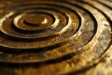 Poster - A close up view of a metal object with a circular design. This image can be used in various contexts