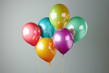 Poster - Colorful balloons floating in the air, creating a vibrant and festive atmosphere. Perfect for celebrations, parties, and special occasions