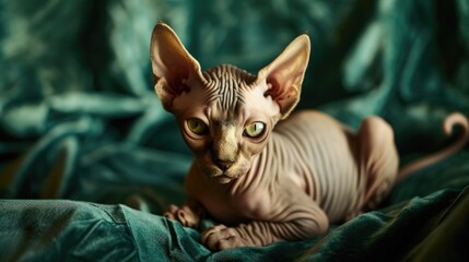 Aufkleber - A close-up view of a cat peacefully resting on a soft blanket. Perfect for adding a touch of coziness to any project