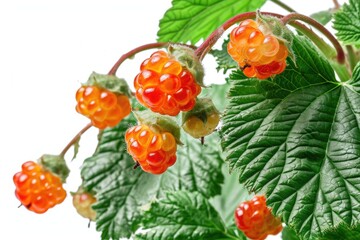 Poster - A close-up view of a bunch of berries on a plant. This image can be used to depict the beauty of nature or as a background for food and nutrition-related designs