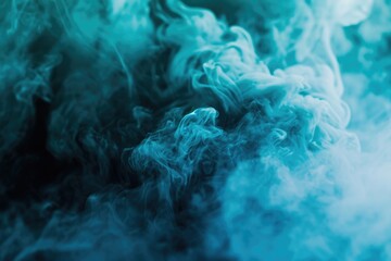 Poster - Blue smoke captured in a close-up shot. This image can be used to add a mysterious or ethereal touch to various projects