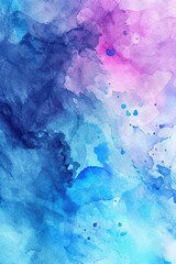 Poster - A beautiful watercolor painting featuring shades of blue and pink. Perfect for adding a touch of color to any space