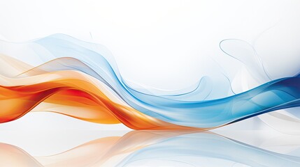 Poster - Abstract wave orange white and blue background 