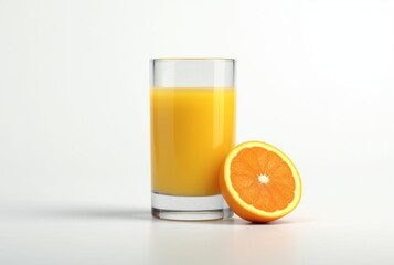 Wall Mural - orange juice isolated on white background. generative ai