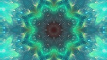 A Kaleidoscope Video Of Blue, Green, And Bright Light Is A Captivating Visual Spectacle That Blends These Striking Colors In A Mesmerizing Display.-2 