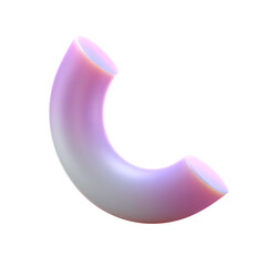 Fototapete -  3d gradient geometric abstract half ring shape for your design on an isolated background. 3d rendering icon.