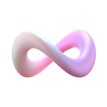  3d gradient geometric abstract infinite shape for your design on an isolated background. 3d rendering icon.