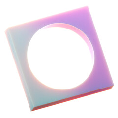 Fototapete -  3d gradient geometric abstract square shape for your design on an isolated background. 3d rendering icon.