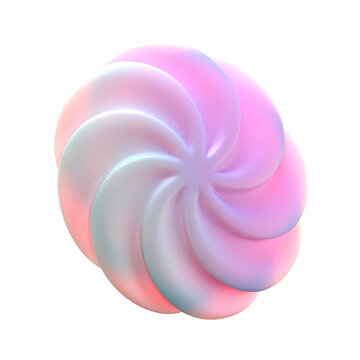  3d gradient geometric abstract Spiral circle shape for your design on an isolated background. 3d rendering icon.