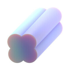 Fototapete -  3d gradient geometric abstract Flower pattern shape for your design on an isolated background. 3d rendering icon.