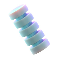 Fototapete -  3d gradient geometric abstract cylinder stack shape for your design on an isolated background. 3d rendering icon.