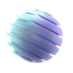 Poster -  3d gradient geometric abstract sliced sphere shape for your design on an isolated background. 3d rendering icon.