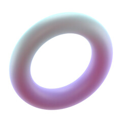 Poster -  3d gradient geometric torus shape for your design on an isolated background. 3d rendering icon.
