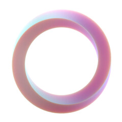 Poster -  3d gradient geometric twisted ring shape for your design on an isolated background. 3d rendering icon.
