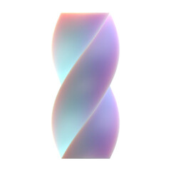 Poster -  3d gradient twisted rectangle shape for your design on an isolated background. 3d rendering icon.