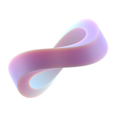 Fototapete -  3d gradient geometric infinite ring shape for your design on an isolated background. 3d rendering icon.