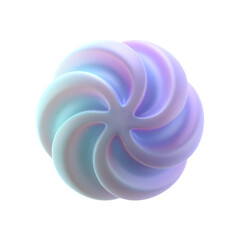 Poster -  3d gradient twisted sphere shape for your design on an isolated background. 3d rendering icon.