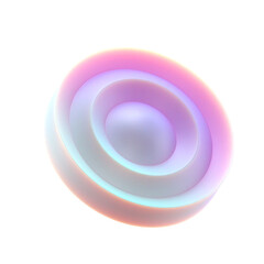 Poster -  3d gradient geometric abstract shape patterned Circle for your design on an isolated background. 3d rendering icon.