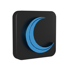 Poster - Blue Moon and stars icon isolated on transparent background. Black square button.