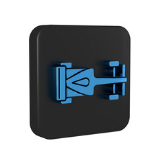 Sticker - Blue Formula race car icon isolated on transparent background. Black square button.