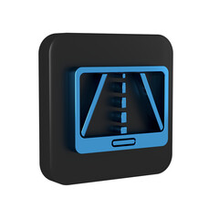 Poster - blue infographic of city map navigation icon isolated on transparent background. mobile app interfac