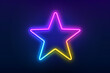 © PEPPERPOT - Neon stars, stage light, glowing led star. Background for awards ceremony. Stage. Pink blue purple sparkling neon star, led lines. Backdrop for displaying products.
