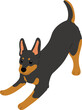 © YouStore - Simple and cute illustration of Doberman being playful flat colored