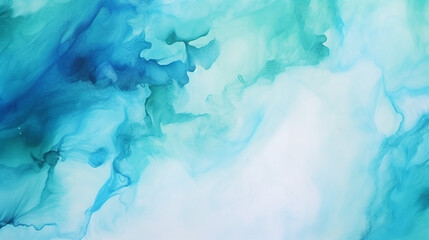 Wall Mural - Marble watercolor paint background by teal color blue and green with liquid fluid texture for background