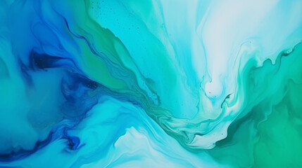Wall Mural - Marble watercolor paint background by teal color blue and green with liquid fluid texture for background