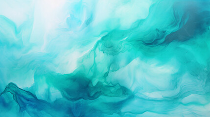 Wall Mural - Marble watercolor paint background by teal color blue and green with liquid fluid texture for background