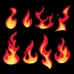 Flat Design Fire Flame Illustration