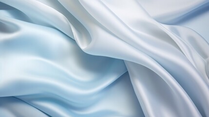 Light pale tender blue white silk satin, copy space, 16:9