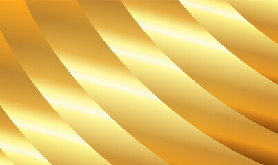Poster - abstract 3d luxury golden metal curved stripes layers. abstract futuristic illustration of gold volu