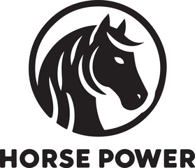 Poster - Horse Face Logo vector black color silhouette, isolated white background