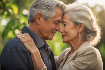 Wall Mural - Graceful Journey: Elderly Pair Capturing the Elegance of a Lifetime Together