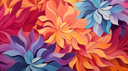 Poster - Dynamic Floral Burst Explosive and abstract patterns