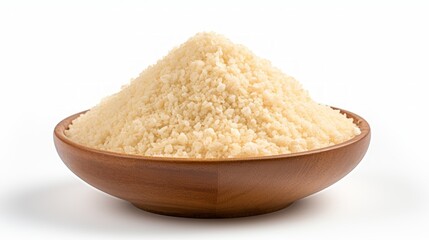 Poster - Close-up realistic photo of a small mound of quinoa flakes on a white background Generative AI