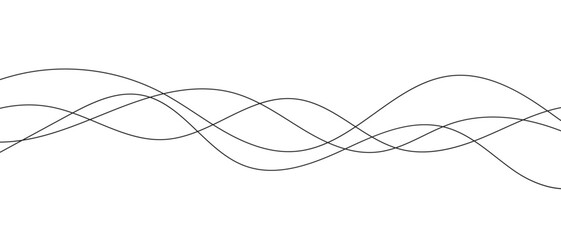 Poster - abstract curve thin wave line art.