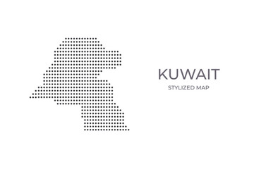 Dotted map of Kuwait in stylized style. Simple illustration of country map for poster, banner.