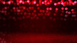 red cement floor with red light circles bokeh used for Christmas or Valentines day festive background. red sparkle glitter abstract background. gradient red background with bokeh flowing.