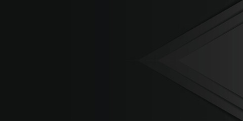 Wall Mural - gray arrowhead triangle. black gradient paper cut abstract background. design element for template, 