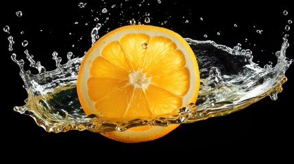 Poster - orange and water splash