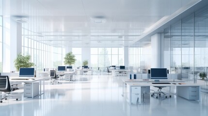 Poster - White open space office interior can be used as background